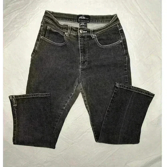 FUBU Collection Y2K Womens Size 7/8 Black Pants Jeans Logo - Picture 2 of 12